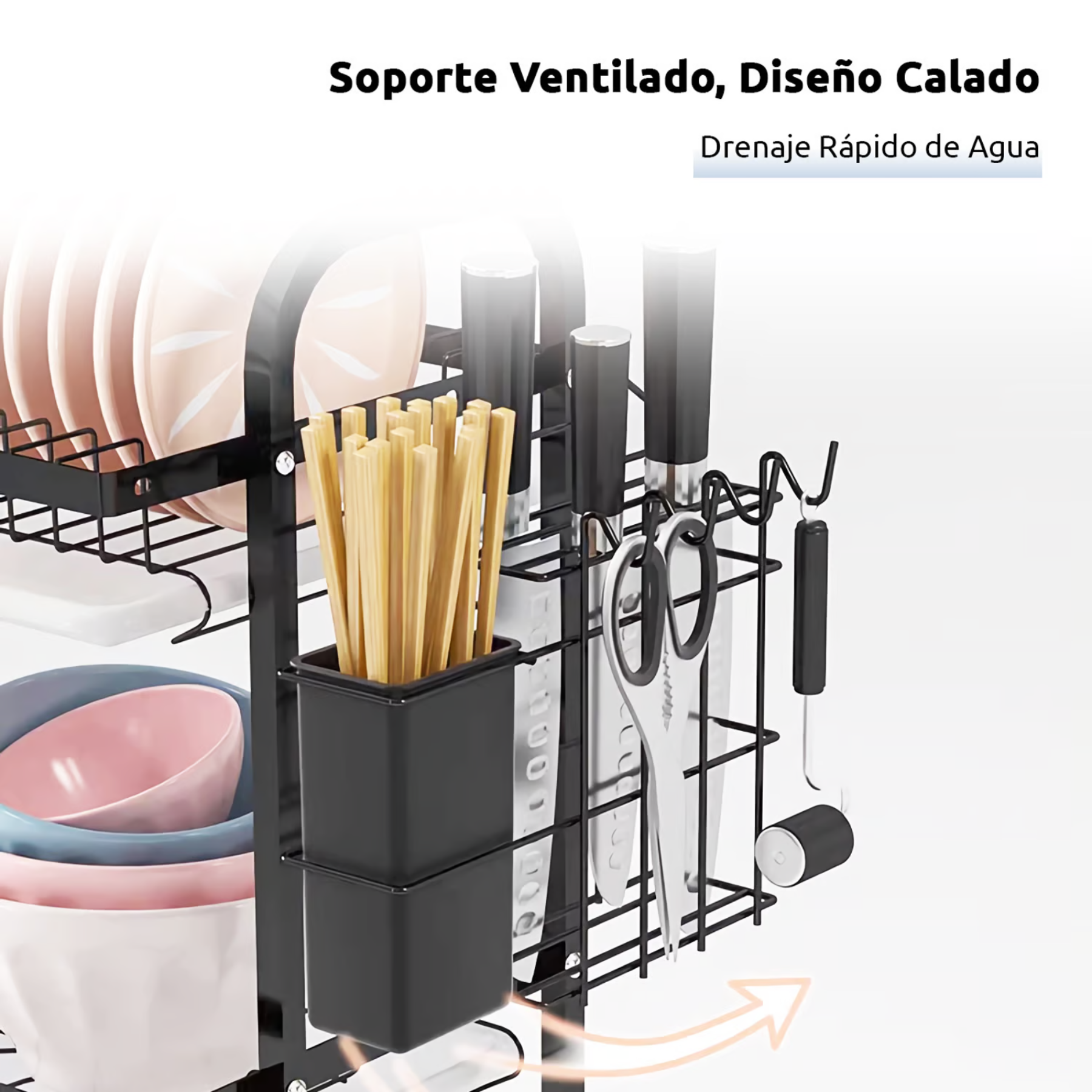 Escurridor de Platos Sobre Mesa